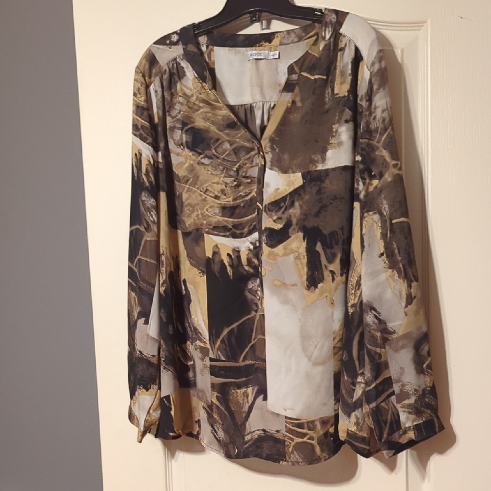 Ricki's Abstract Blouse in Black and Gold